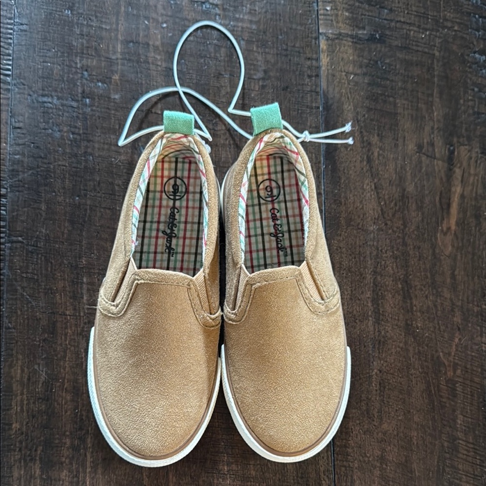 Cat & Jack Tan Slip-On Sneakers with Elastic Panels